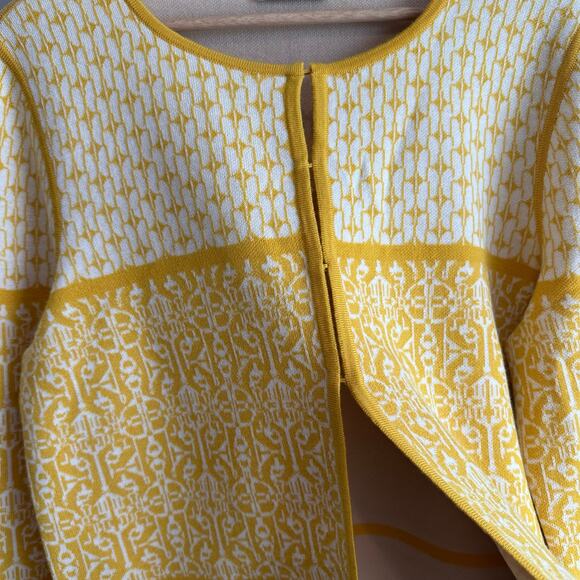 Peter Hahn Wool Blend Cardigan Yellow Danish 44 or US 14 - Picture 5 of 12